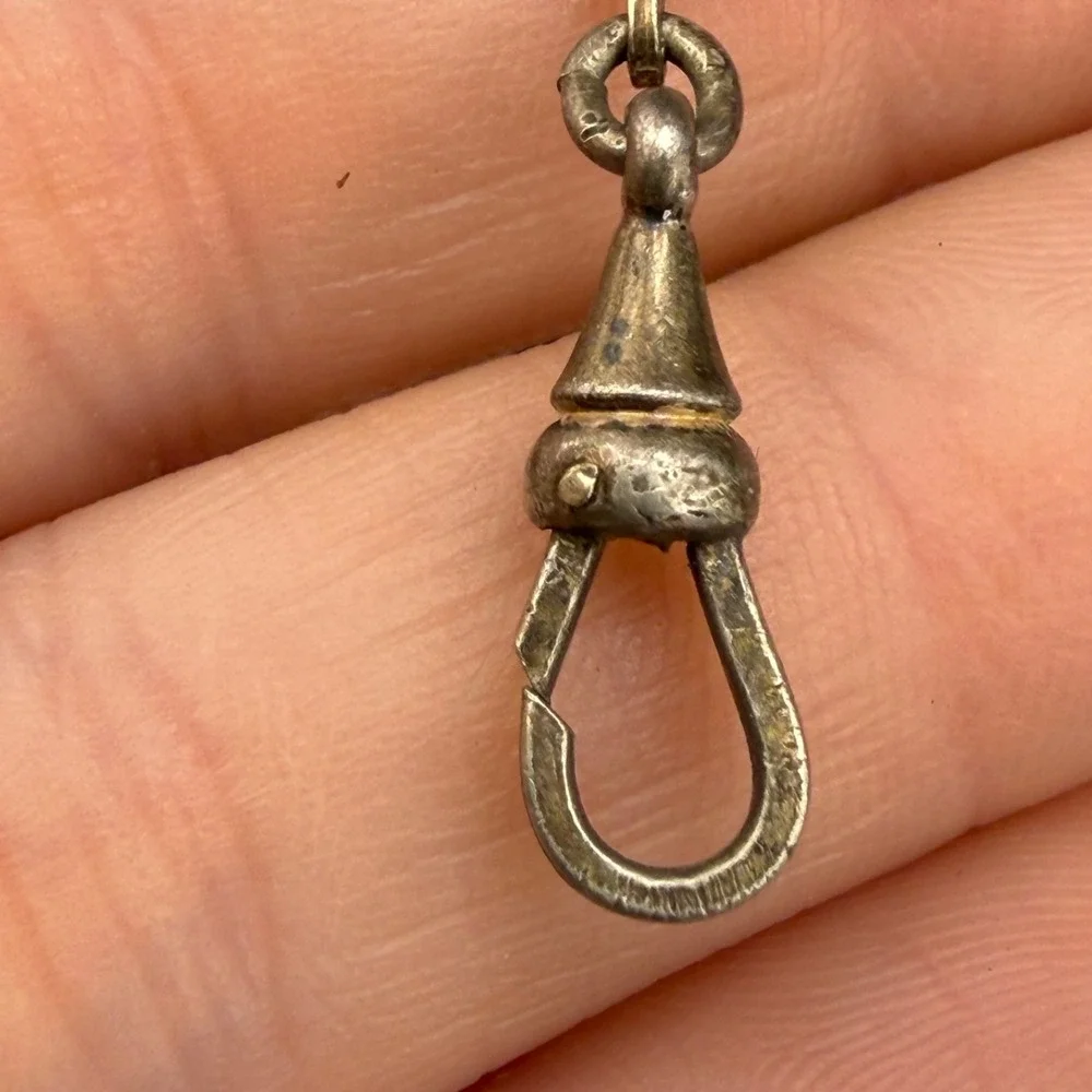 Vintage Hickok Beltogram Watch Chain Fob Silver Tone